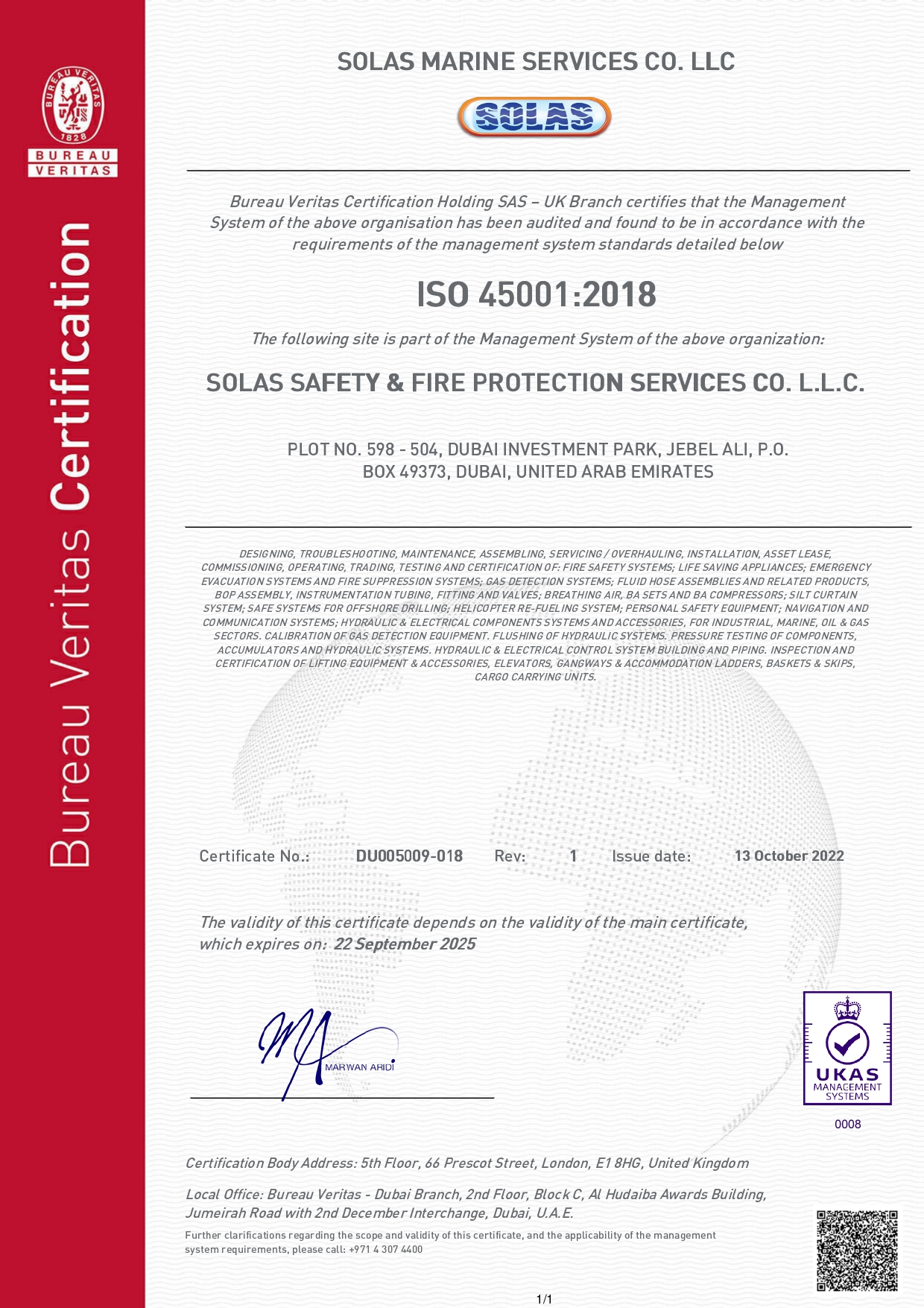 ssfp iso 45001 certificate
